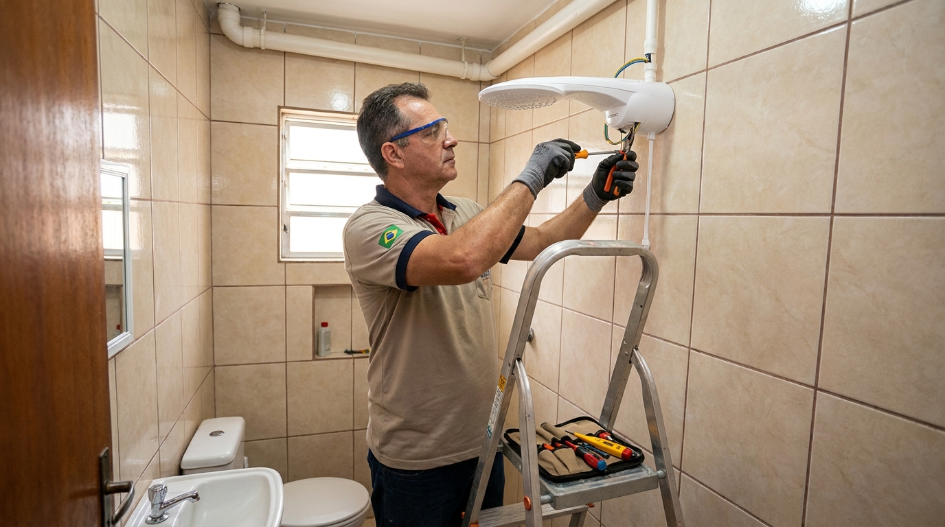 Substituição de Chuveiro Antigo em Macapá‑AP